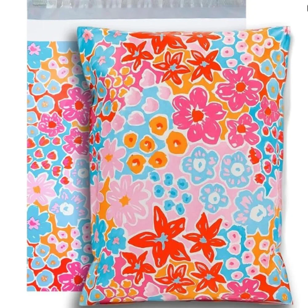 New10x13” Pollymailers Spring Time Pink & Blue Flowers 8ct
